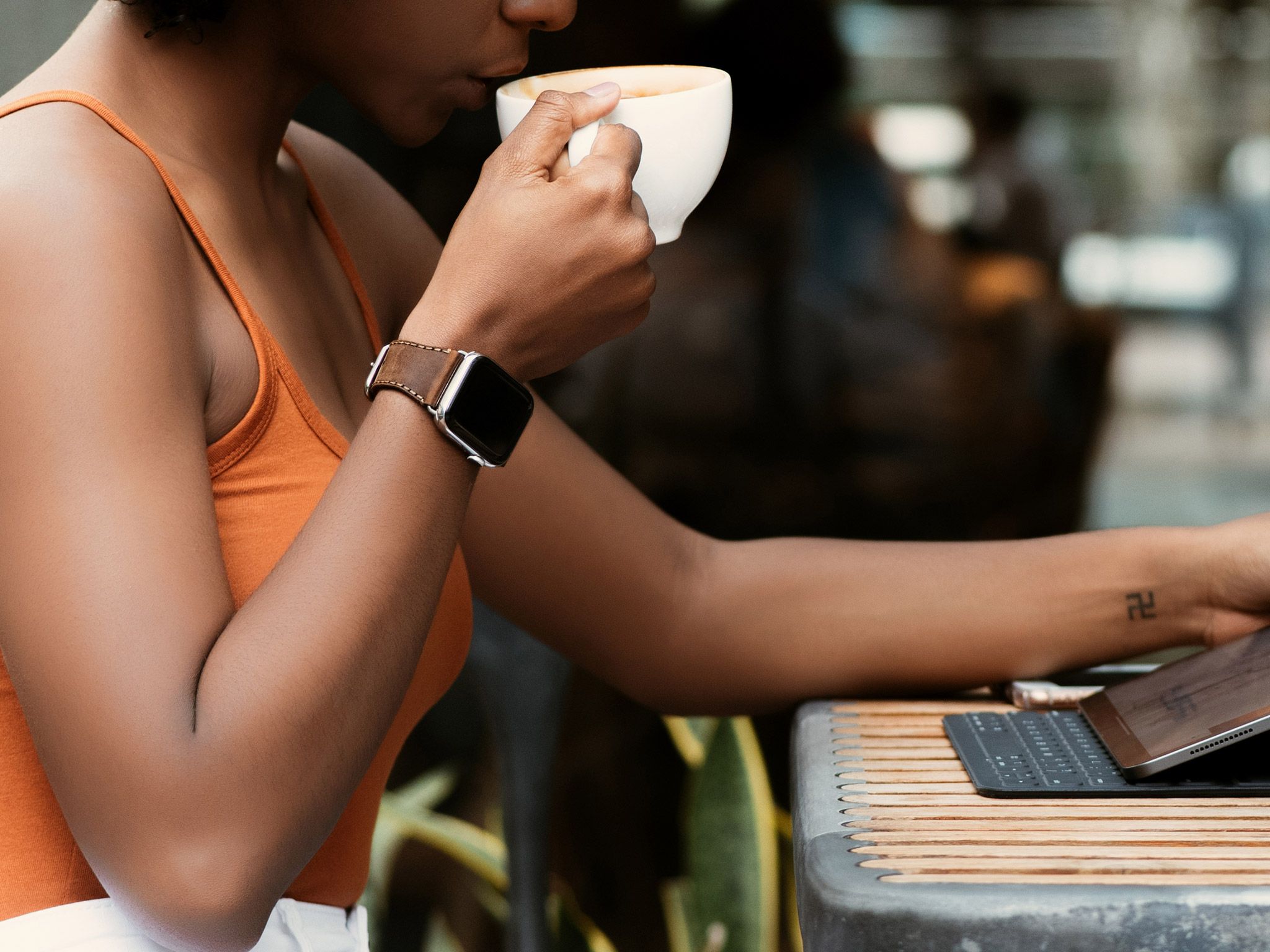 Dây da SEN Apple Watch size nhỏ (38/42mm) - Adapter Trắng