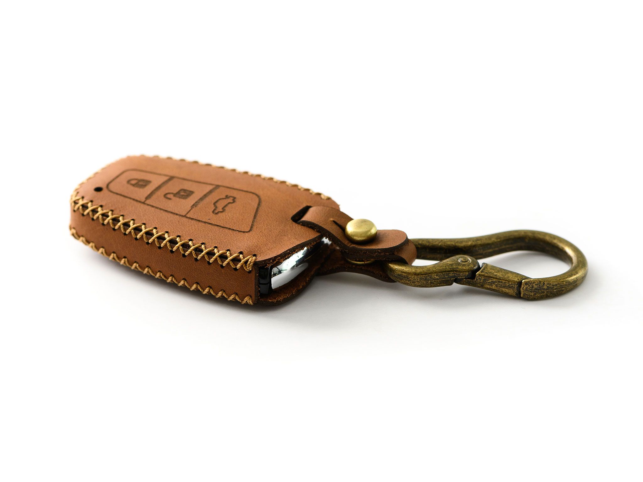 Hyundai Santafe - Bao da chìa khóa (móc carabiner)