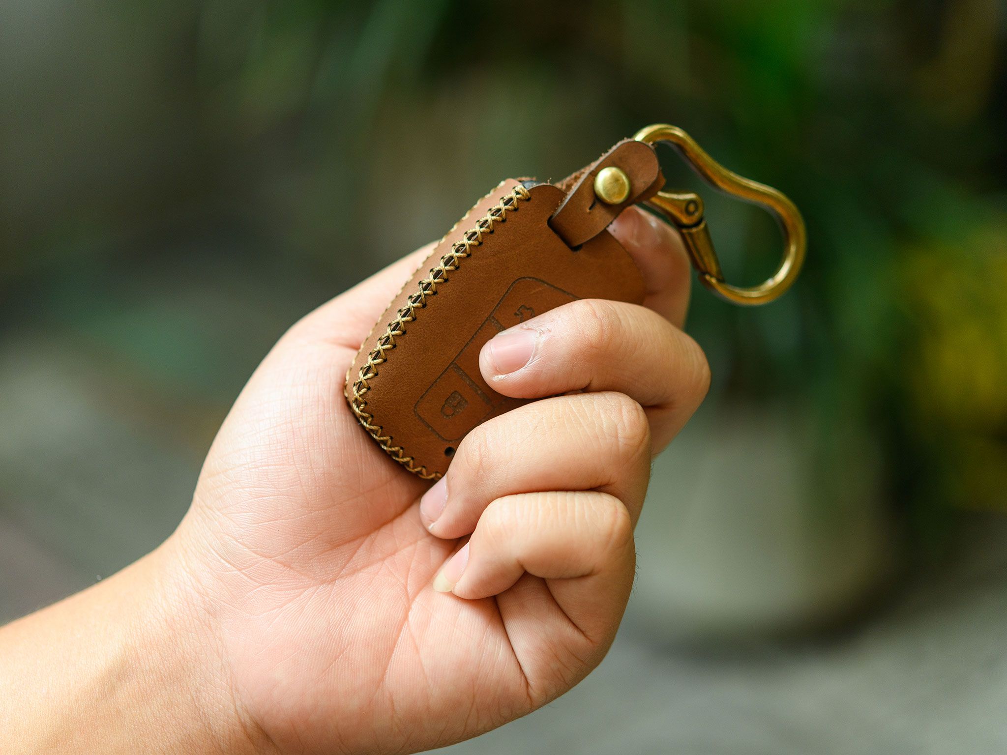 Hyundai Santafe - Bao da chìa khóa (móc carabiner)