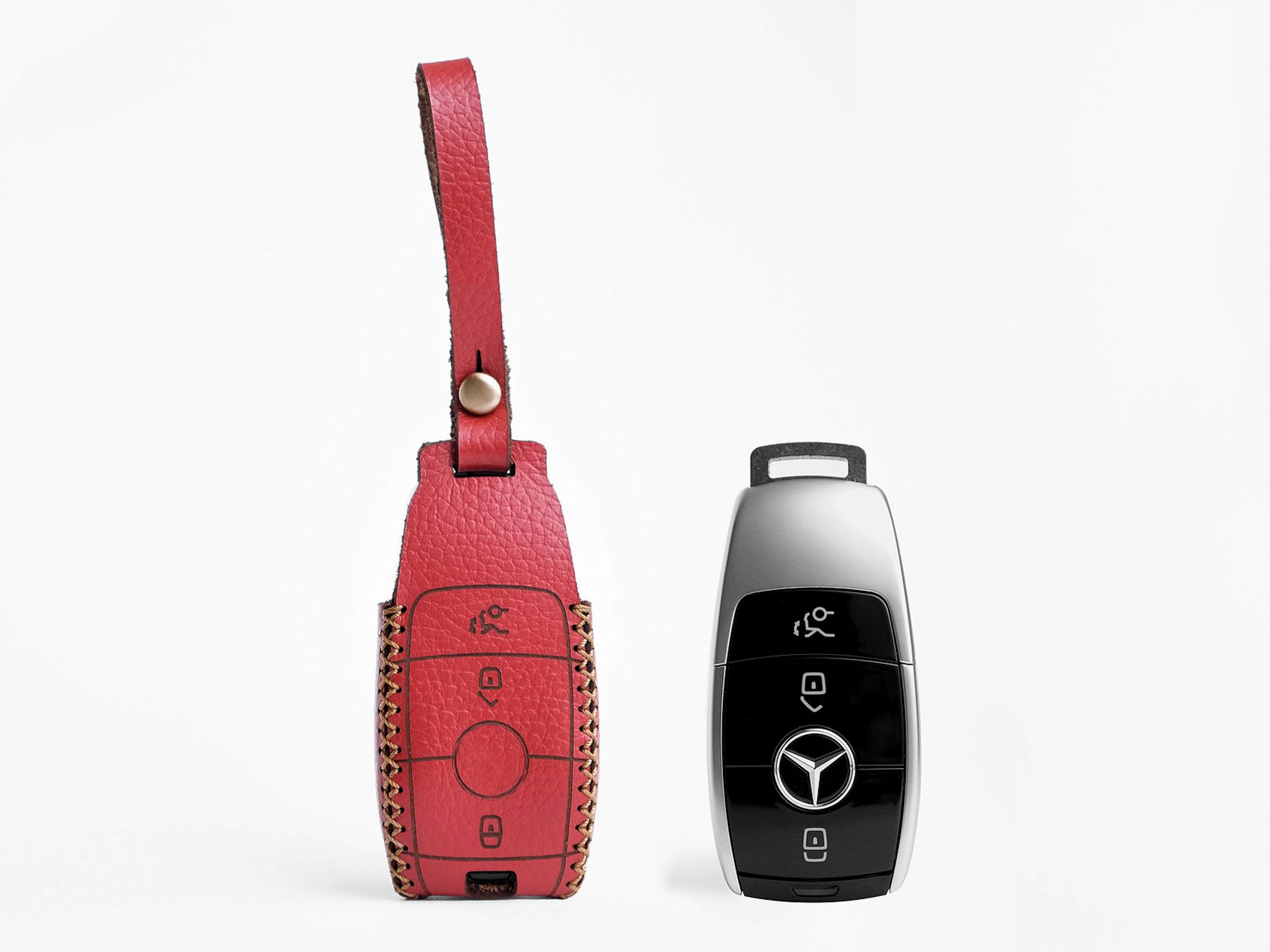 Mercedes E - Bao da chìa khóa (Móc dây da)