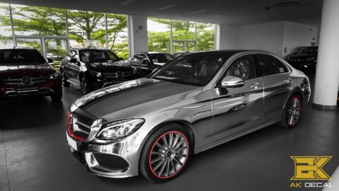 MERCEDES C300 - 08 WRAP BLACK CHROME