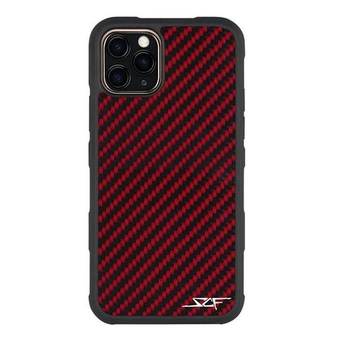 IPHONE 11 PRO RED CARBON FIBER CASE ARMOR SERIES