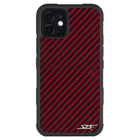 IPHONE 11 RED CARBON FIBER CASE ARMOR SERIES