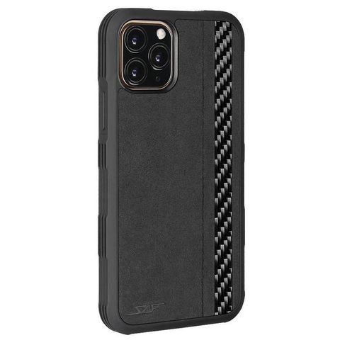 IPHONE 11 PRO MAX ALCANTARA & REAL CARBON FIBER CASE ARMOR SERIES