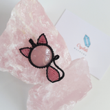 Mèo Macrame với đá Thạch anh hồng - Rose quartz