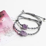 Vòng tay thạch anh tím thô amethyst