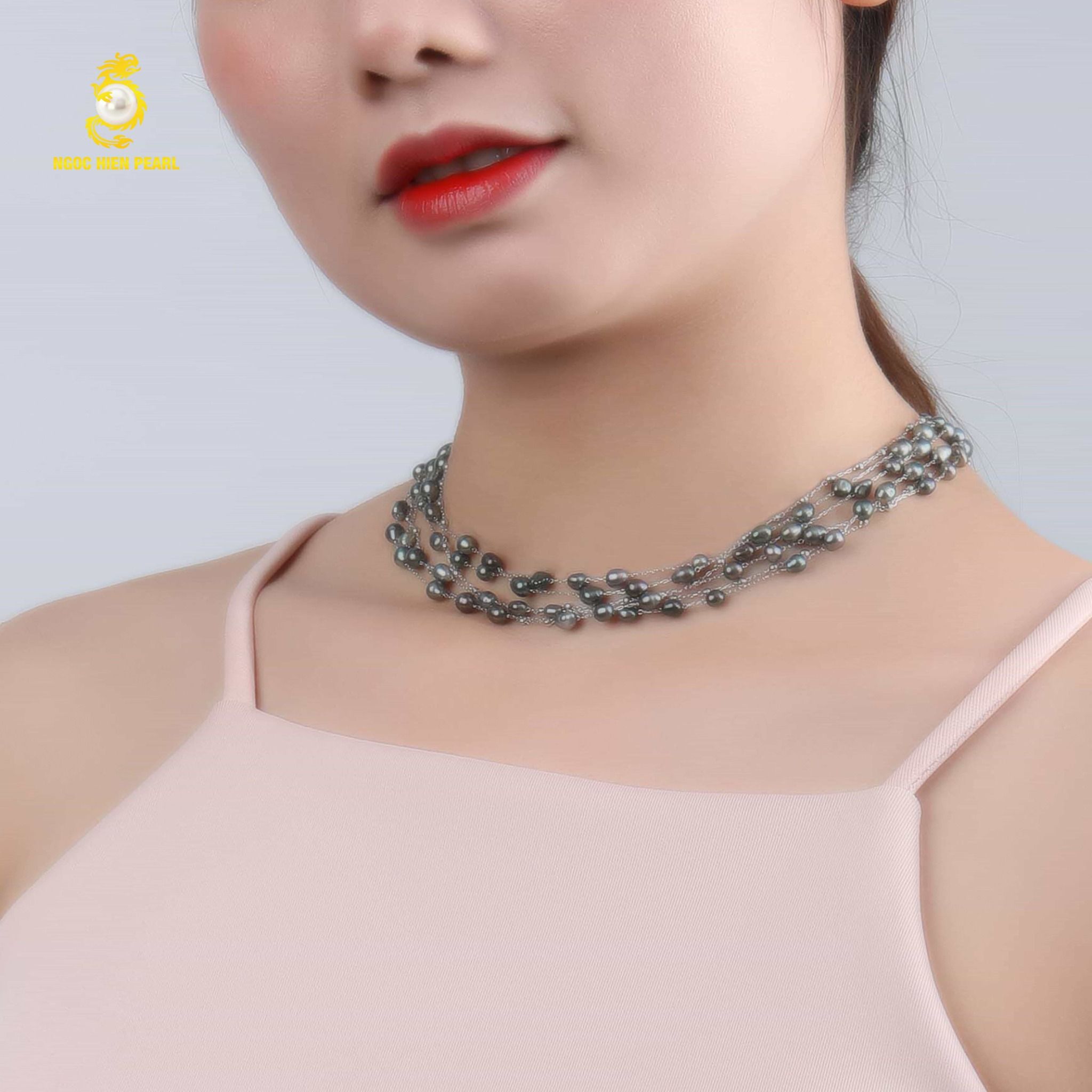 Chuỗi cổ thiết kế ngọc trai tự nhiên Tahiti GDC095