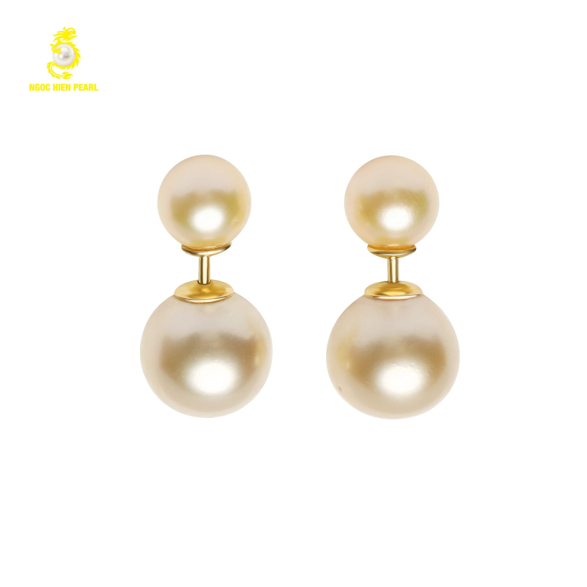 Bông tai ngọc trai sát tai đơn giản, vàng 18K GDE339