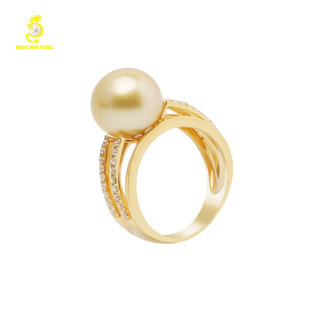Nhẫn ngọc trai Southsea kết hợp vàng 18k GR0SLO