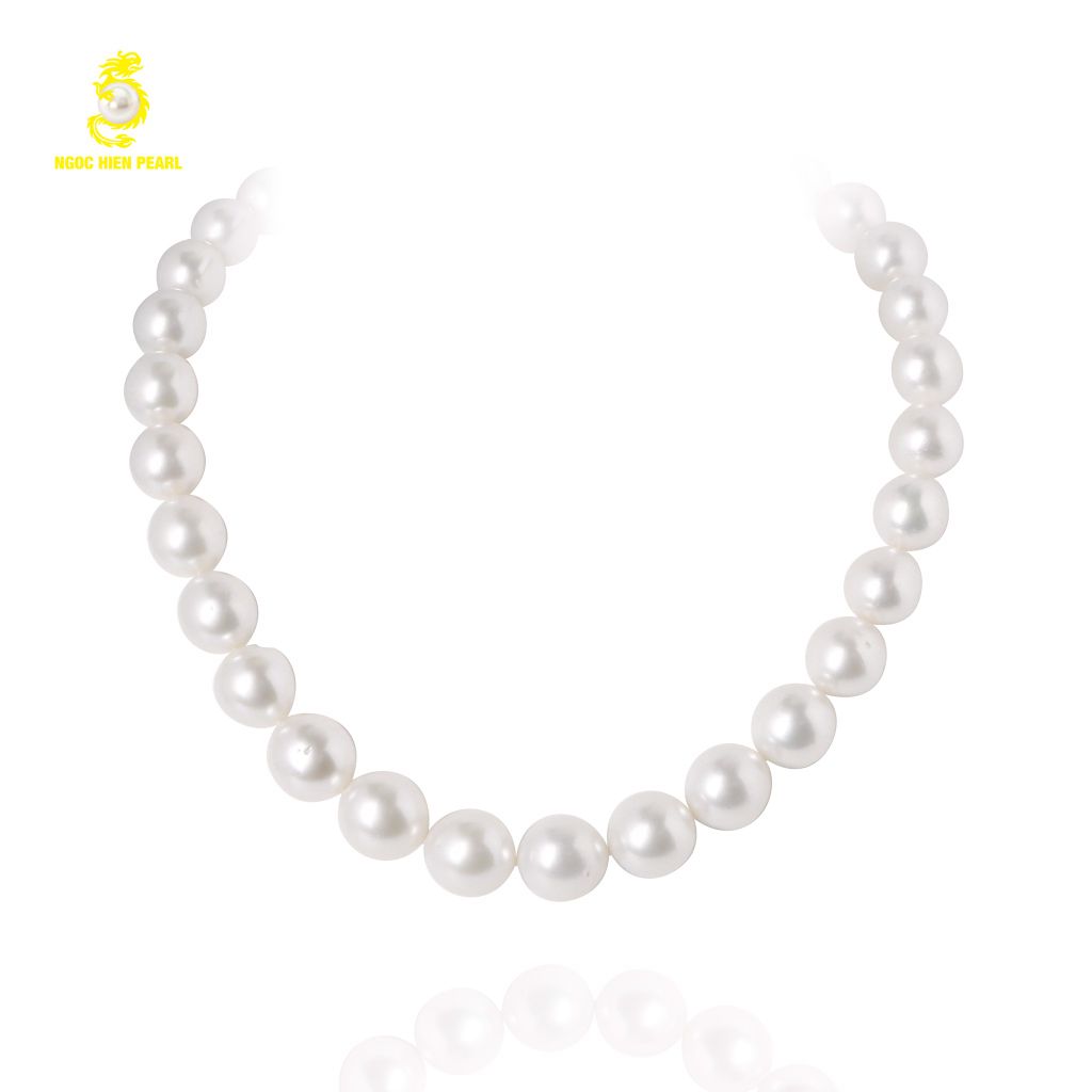 Chuỗi cổ ngọc trai Maxima 4A NSSP01, 30 viên size 12-14.5mm