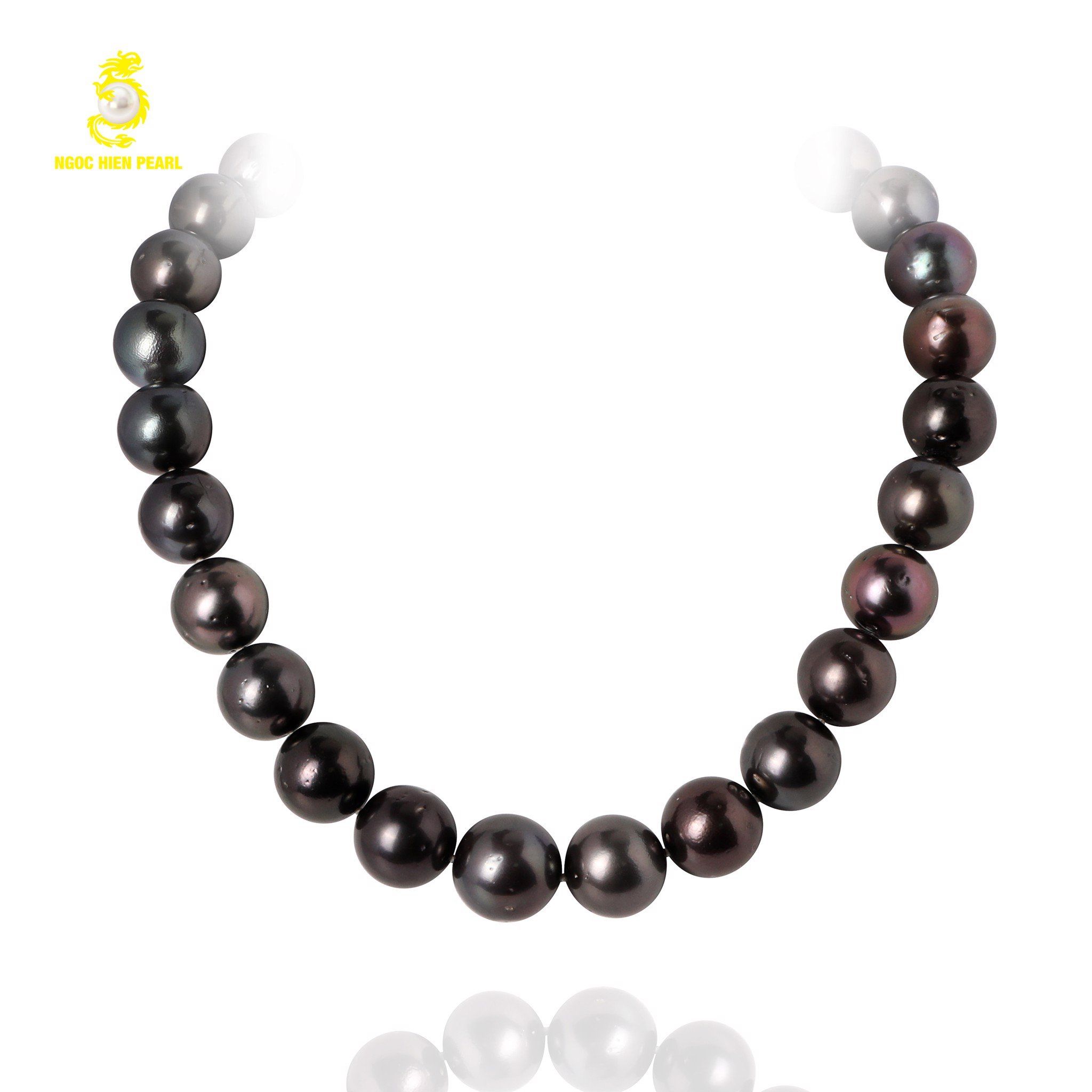 Chuỗi cổ ngọc trai Tahiti 3A NSSP03, 27 viên size 14.9 - 17.7mm
