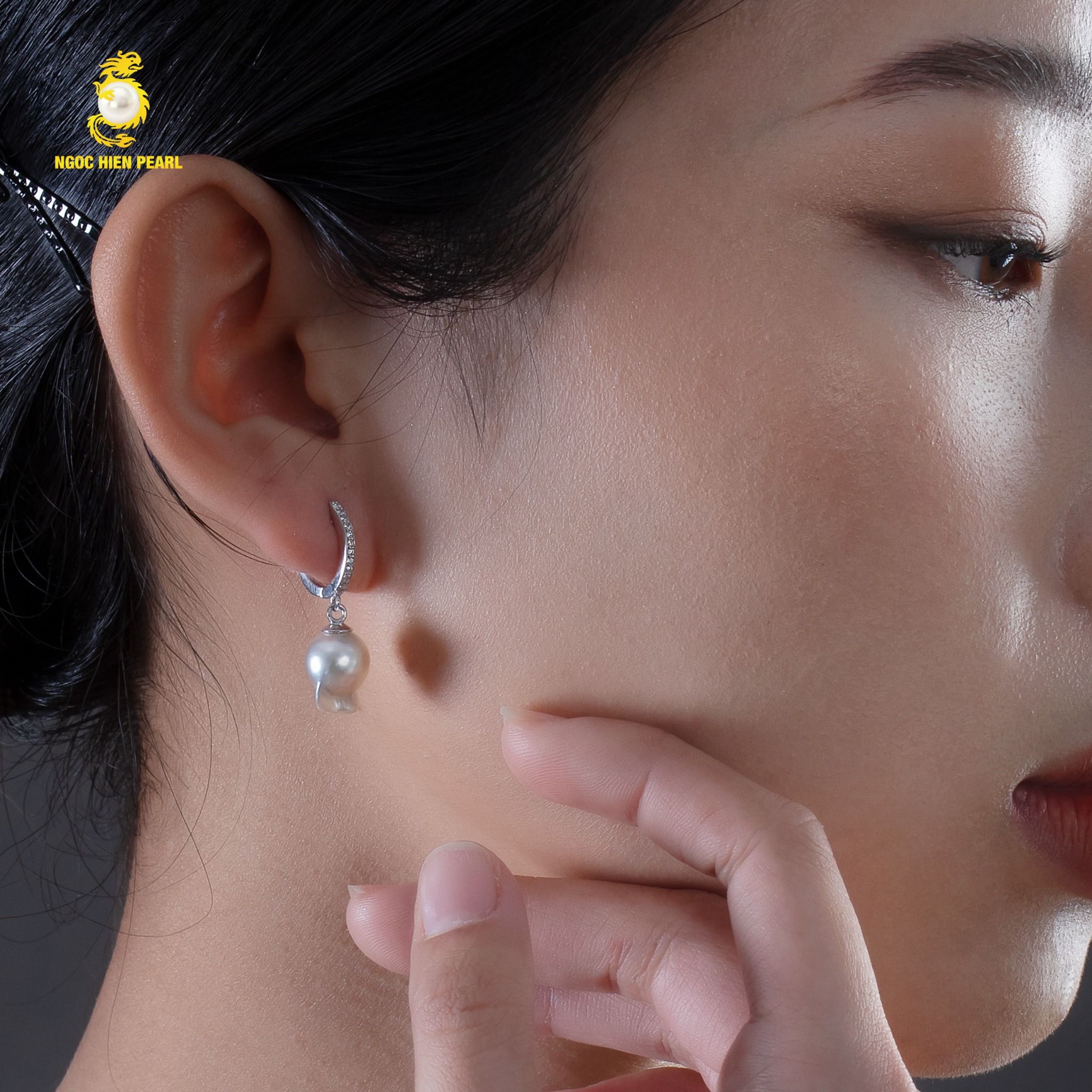 Bông tai ngọc trai Baroque SDE177