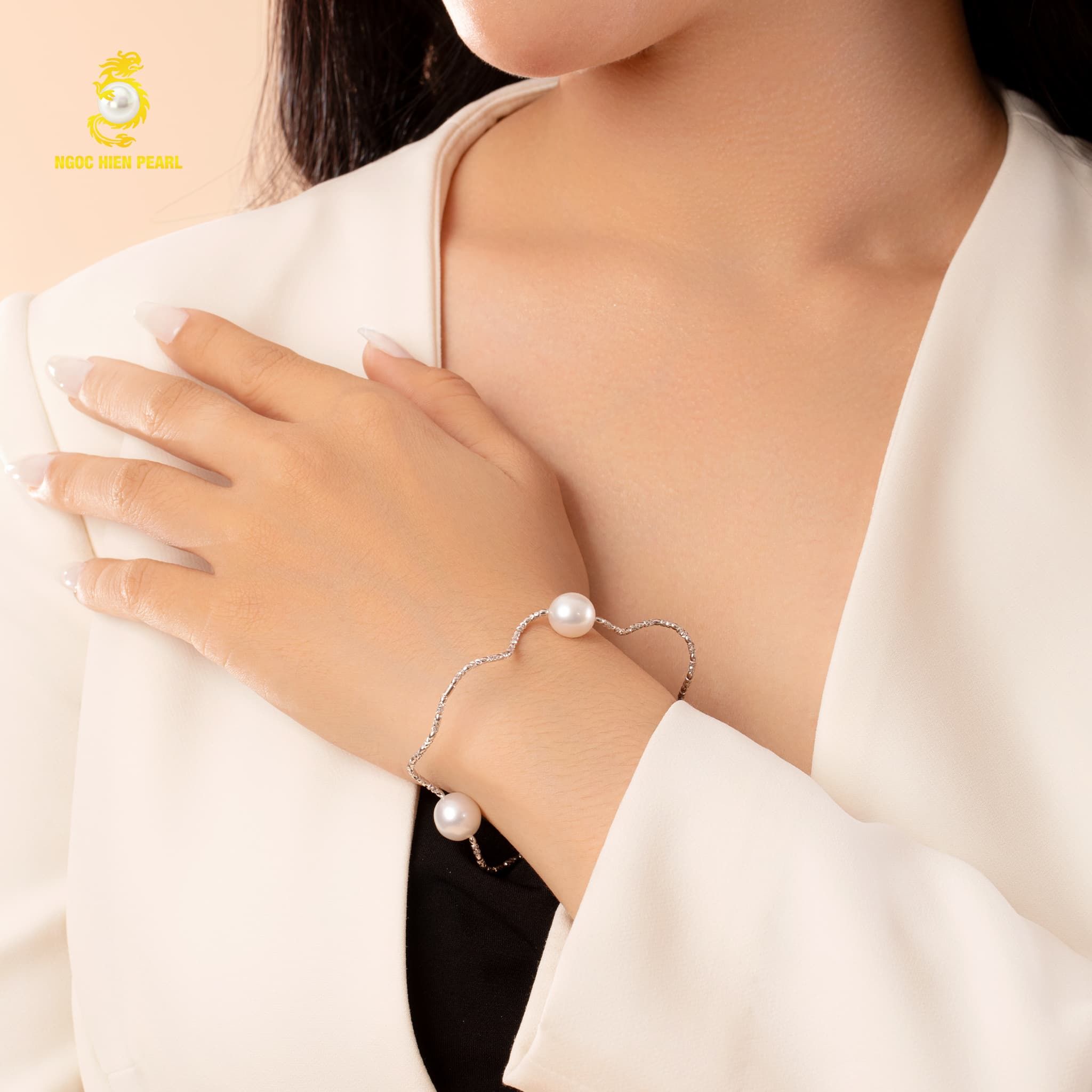 Vòng tay ngọc trai thiết kế GDB001