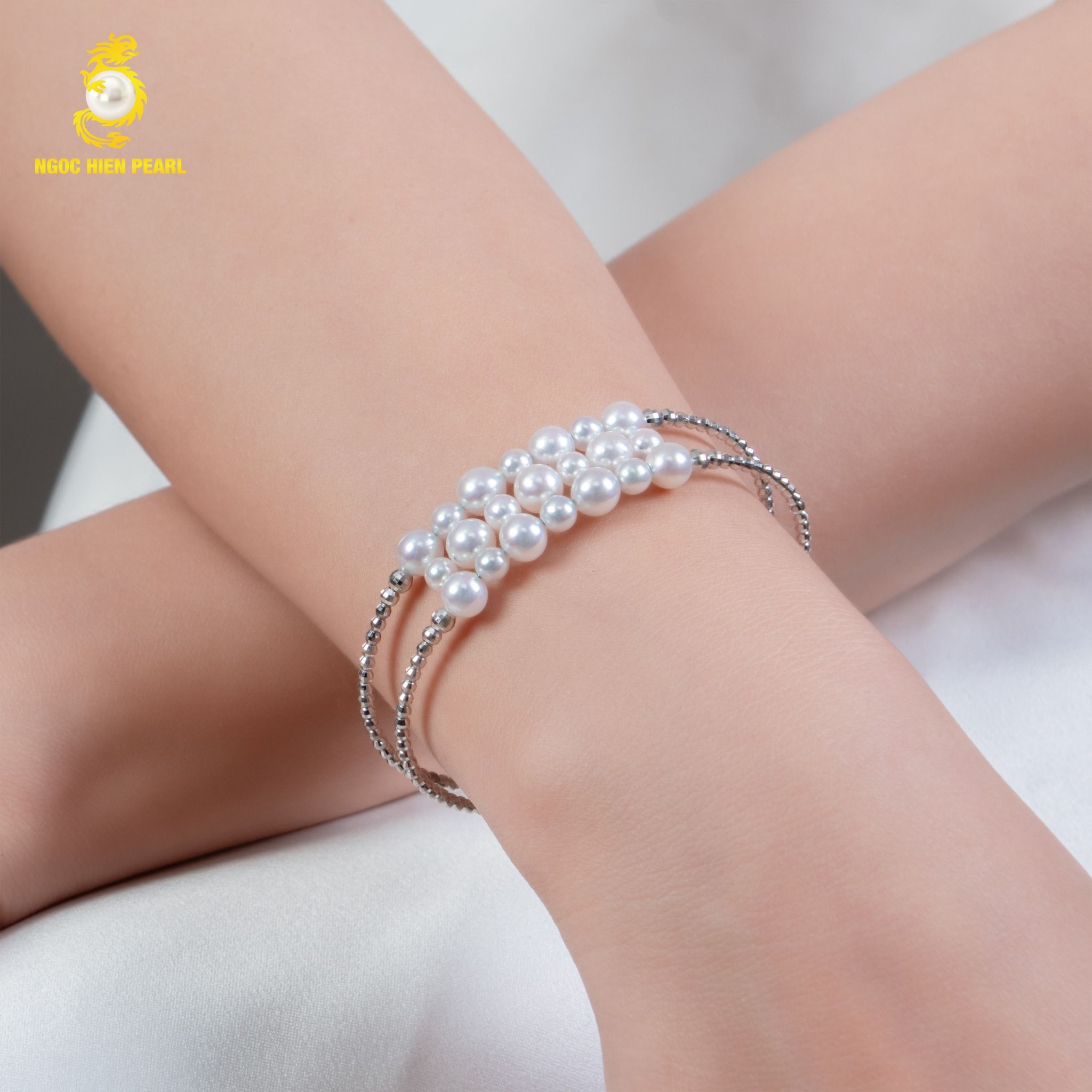 Vòng tay ngọc trai thiết kế GDB039