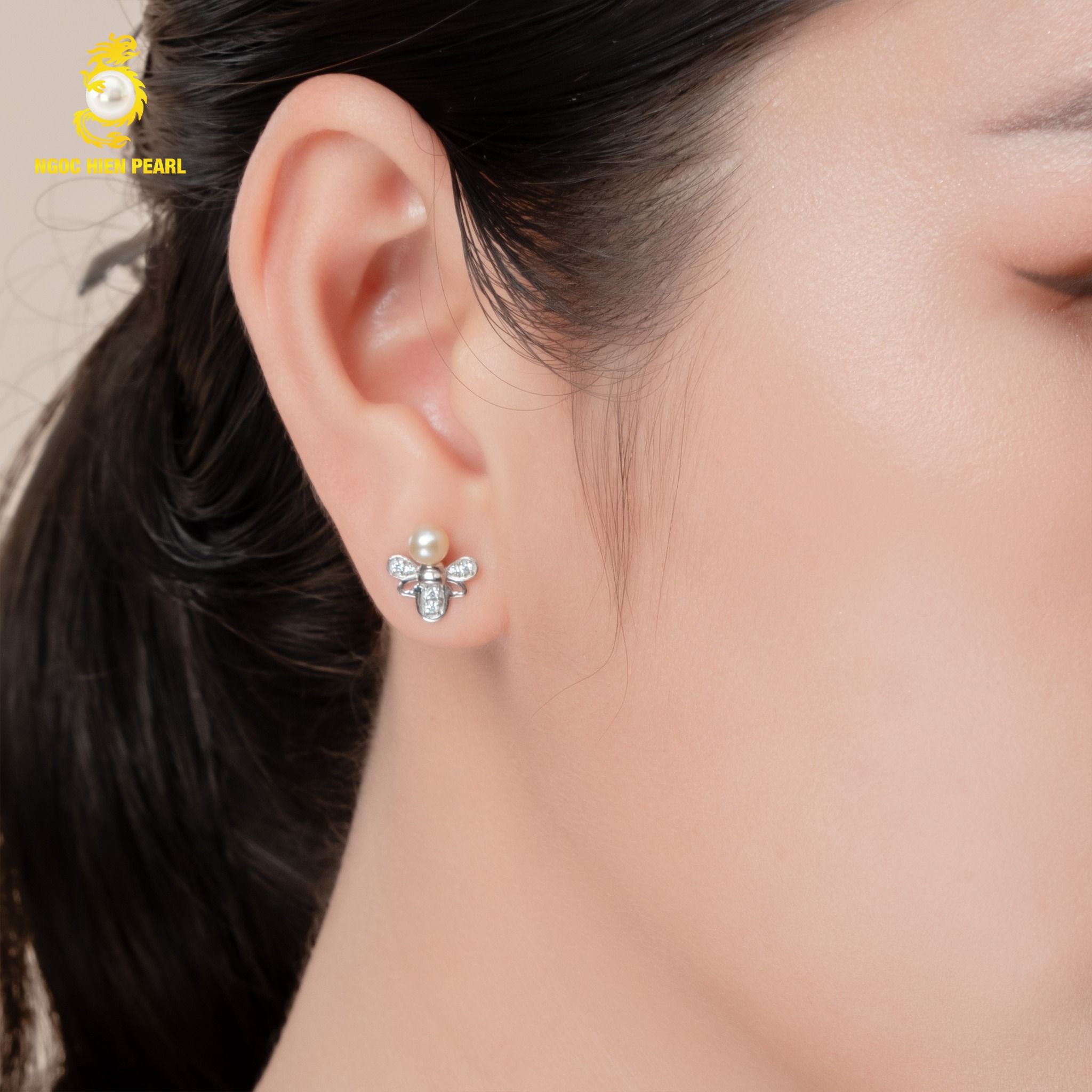 Bông tai ngọc trai tự nhiên GCE111