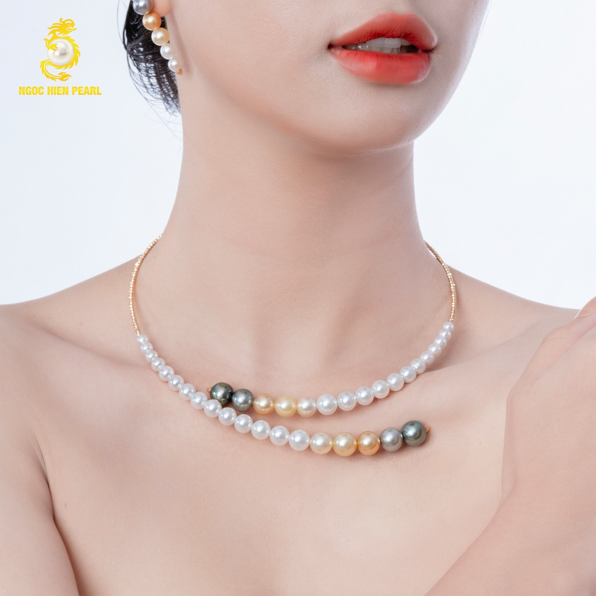 Kiềng ngọc trai thiết kế GDC145