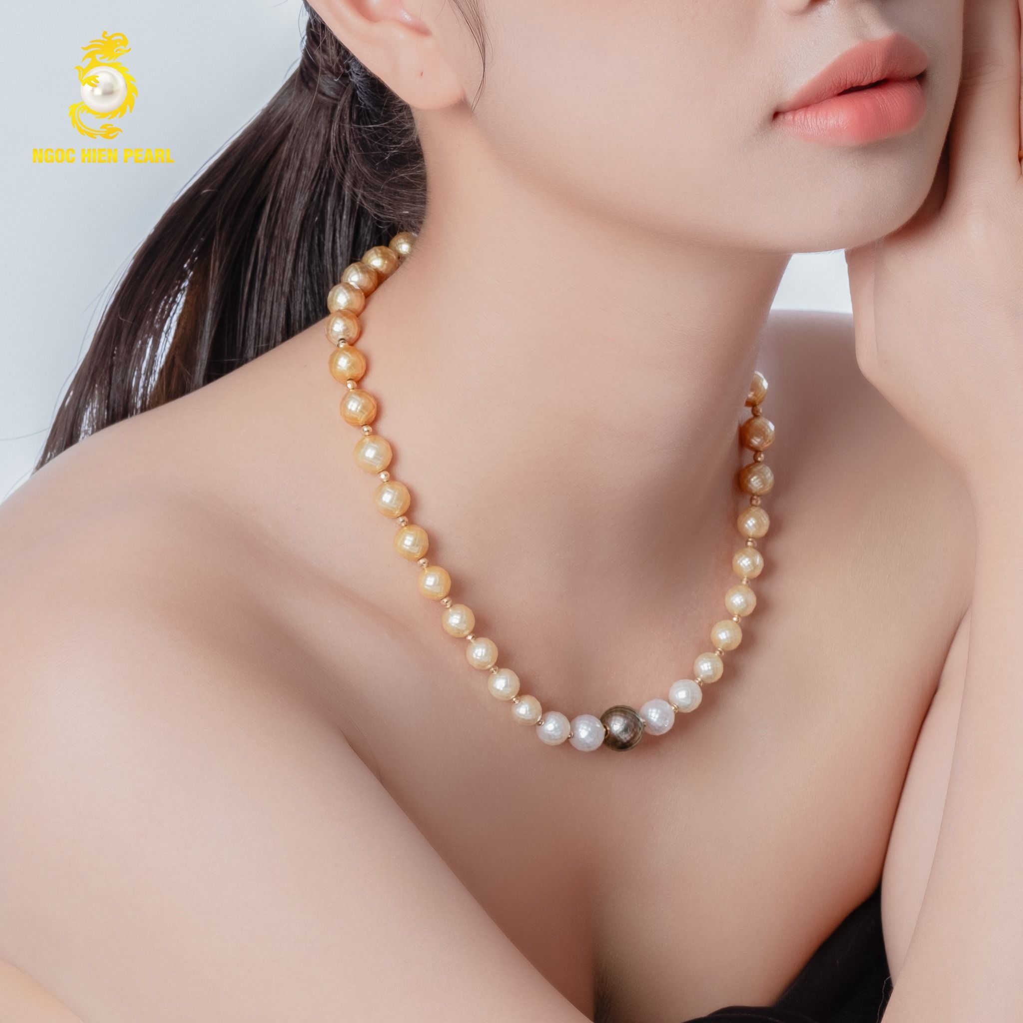 Chuỗi cổ ngọc trai chạm khắc GDC162