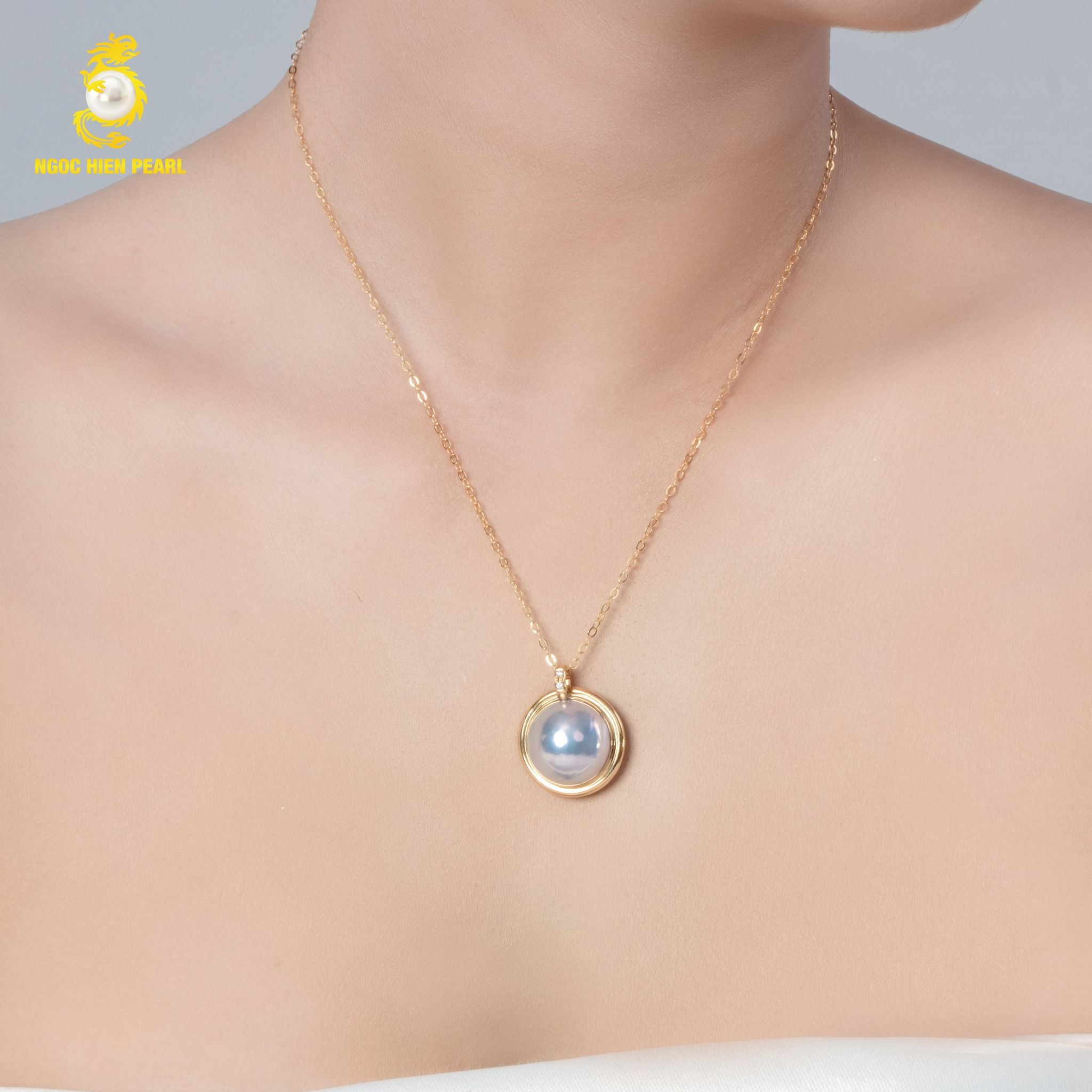 Mặt dây chuyền ngọc trai cấy trên vỏ GPP006