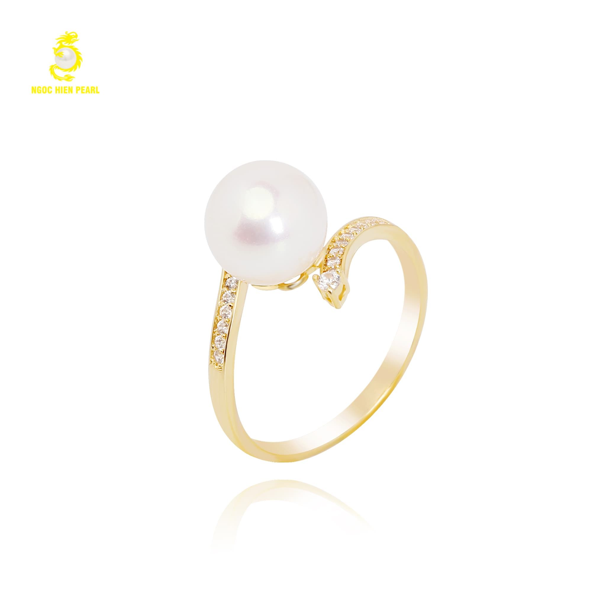 Nhẫn ngọc trai Freshwater kết hợp vàng 18K GR0529