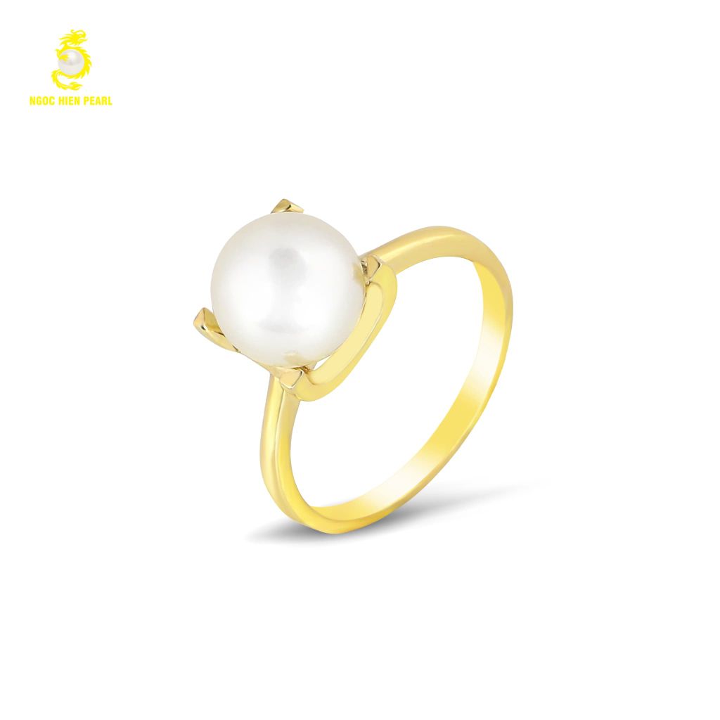 Nhẫn ngọc trai Akoya kết hợp vàng 18K GR0S28