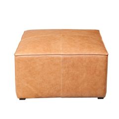 OTTOMAN TIMBER COGNAC LEATHER