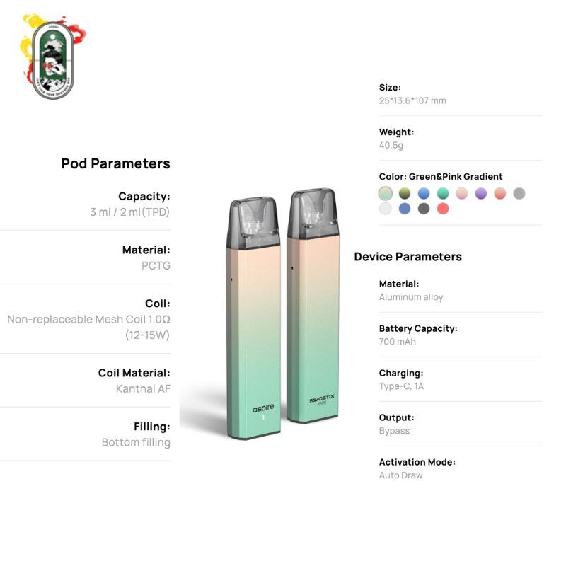  Máy Pod System Aspire Favostix Mini 15w Pod Kit Chính Hãng 