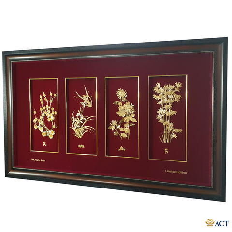 Tranh Tứ Quý dát vàng 24k ACT GOLD ISO 9001:2015 (Mẫu 1)