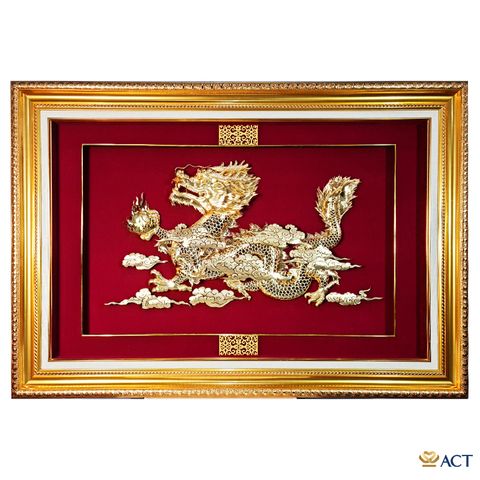 Quà tặng tranh Rồng Phú Quý dát vàng 24k ACT GOLD ISO 9001:2015