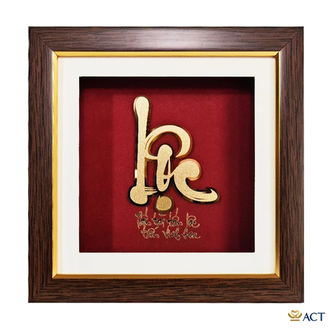 Quà tặng Tranh Chữ Lộc dát vàng 24k ACT GOLD ISO 9001:2015