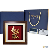 Quà tặng Tranh Chữ Hạnh Phúc dát vàng 24k ACT GOLD ISO 9001:2015