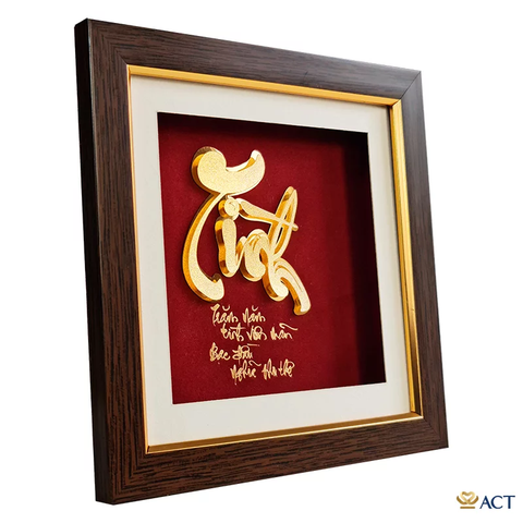 Quà tặng Tranh Chữ Tình dát vàng 24k ACT GOLD ISO 9001:2015