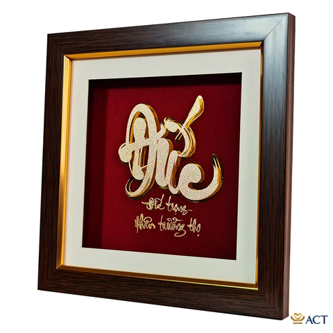 Quà tặng Tranh Chữ Đức dát vàng 24k ACT GOLD ISO 9001:2015