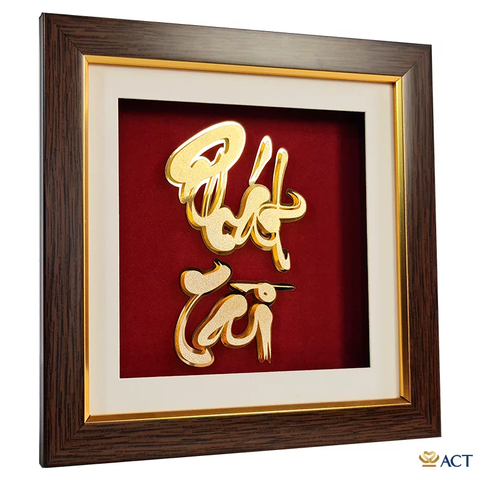 Quà tặng Tranh Chữ Phát Tài dát vàng 24k ACT GOLD ISO 9001:2015