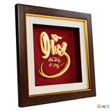 Quà tặng Tranh Chữ Dũng dát vàng 24k ACT GOLD ISO 9001:2015