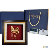 Quà tặng Tranh Chữ Duyên dát vàng 24k ACT GOLD ISO 9001:2015