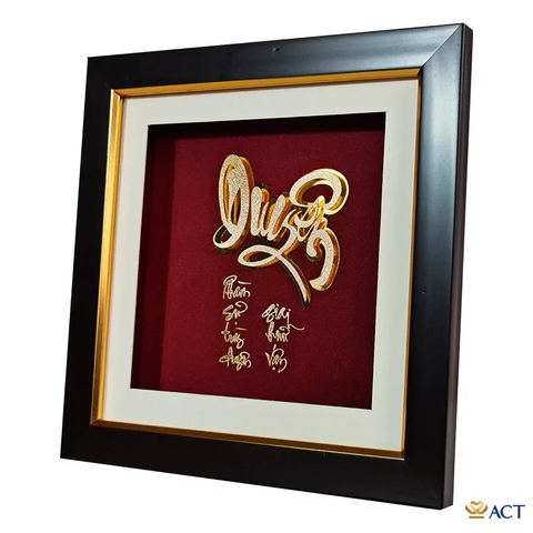 Quà tặng Tranh Chữ Duyên dát vàng 24k ACT GOLD ISO 9001:2015