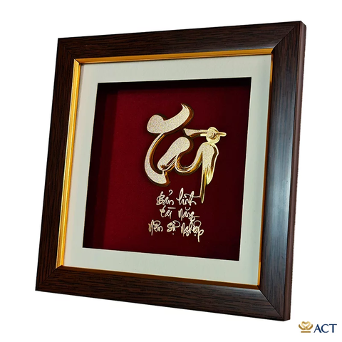 Quà tặng Tranh Chữ Tài dát vàng 24k ACT GOLD ISO 9001:2015