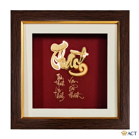 Quà tặng Tranh Chữ Thành dát vàng 24k ACT GOLD ISO 9001:2015