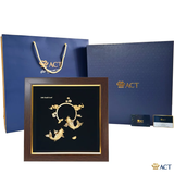 Quà tặng tranh Đôi Cá Chép dát vàng 24k ACT GOLD ISO 9001:2015