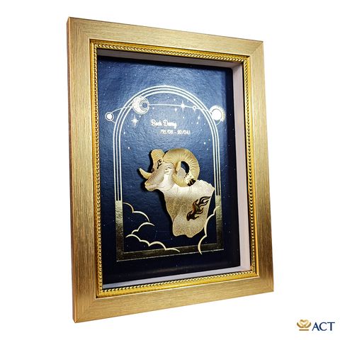 Quà tặng Tranh Cung Bạch Dương dát vàng 24k ACT GOLD ISO 9001:2015