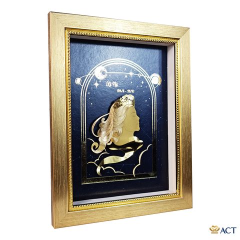 Quà tặng Tranh Cung Xử Nữ dát vàng 24k ACT GOLD ISO 9001:2015