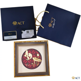 Quà tặng tranh Chữ An Hoa Sen dát vàng 24k ACT GOLD ISO 9001:2015 (Mẫu 2)