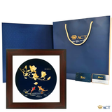 Quà tặng tranh Cá Chép Hoa Mộc Lan dát vàng 24k ACT GOLD ISO 9001:2015 (Mẫu 2)