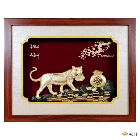 Tranh Hổ dát vàng 24k ACT GOLD ISO 9001:2015 (Mẫu 5)