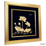 Tranh hoa sen dát vàng 24k ACT GOLD ISO 9001:2015 (Mẫu 3)