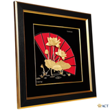 Tranh Hoa Sen dát vàng 24k ACT GOLD ISO 9001:2015 (Mẫu 5)