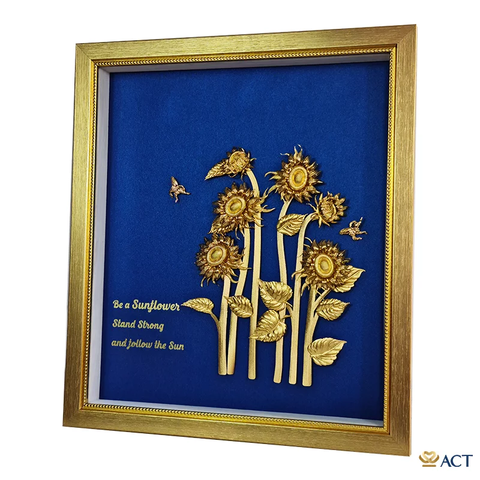 Tranh Hoa Hướng Dương dát vàng 24k ACT GOLD ISO 9001:2015