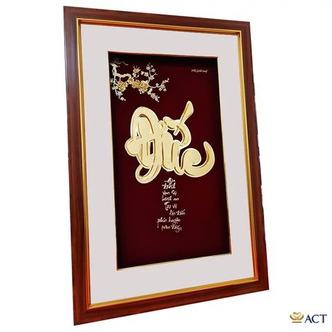 Quà tặng Tranh Chữ Đức dát vàng 24k ACT GOLD ISO 9001:2015(Mẫu 2)