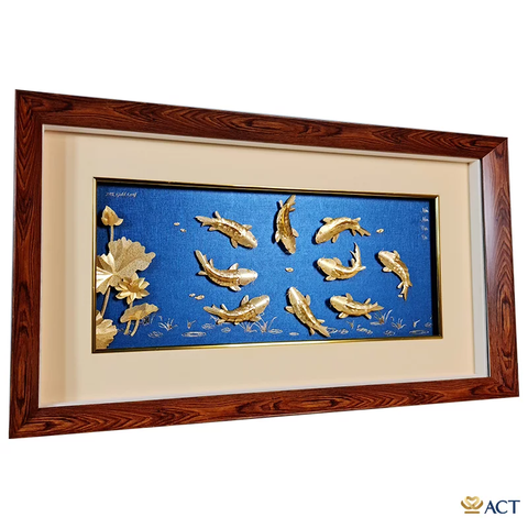 Tranh Cửu Ngư dát vàng 24k ACT GOLD ISO 9001:2015 (Mẫu 3)