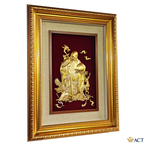 Tranh Ông Thọ dát vàng 24k ACT GOLD ISO 9001:2015 (Mẫu 1)